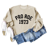 Cross Border PRO ROE 1973 Fashion Women's Large Long Sleeve Round Neck Sweater Women