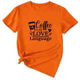 Letter Coffee Is My Love Casual Loose Short-sleeved T-shirt