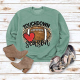 Simple pullover round neck shirt touchdown printed loose sweater foreign trade