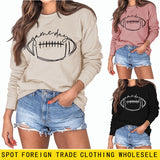 Cross bordergame day rugby letter printing round neck fashion bottoming long sleeve sweater