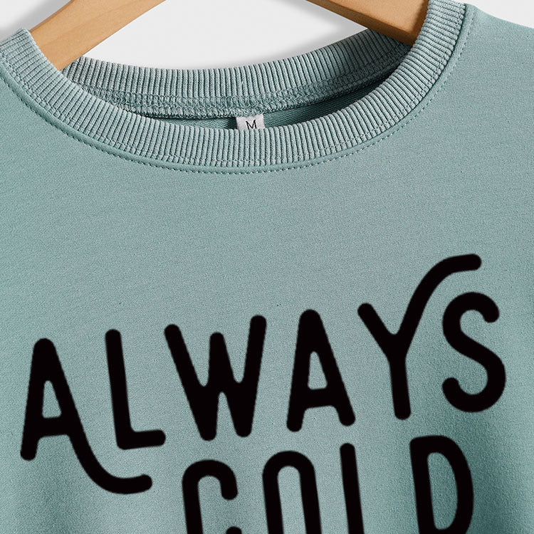 Pull à manches longues et col rond pour femme, ample, grande taille, toujours froid, automne et hiver