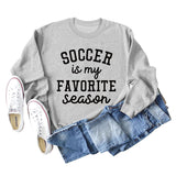 SOCCER IS MY FAVORITE Langarmpullover mit Rundhalsausschnitt für Damen