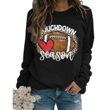 Simple pullover round neck shirt touchdown printed loose sweater foreign trade