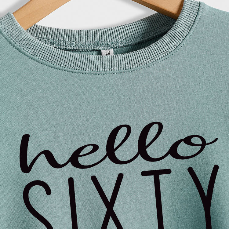 Hello Sixty Fashion Round Neck Loose Large Long Sleeve Letter Sweater
