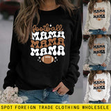 FOOTBALL MAMA Pullover mit Fußball-Buchstabendruck, modischer Druck, neuer Langarmpullover