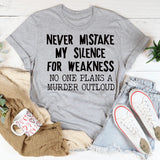 WOMEN'S CASUAL tOP NEVER MIStAKE MY SILENCE MONOGRAM SHORt-SLEEVED t-SHIRT-Shirt