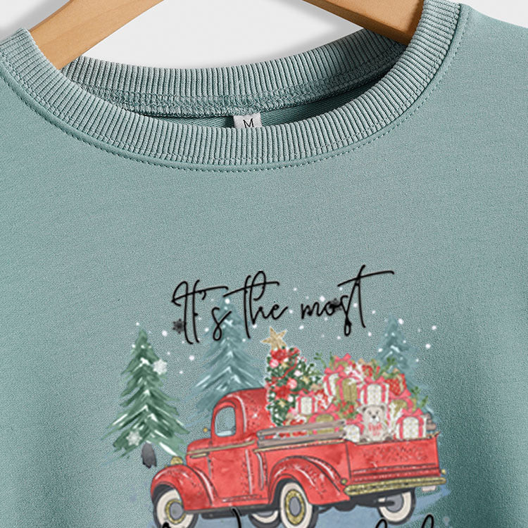 C'est le plus merveilleux sweat-shirt à manches longues imprimé monogramme pour femme