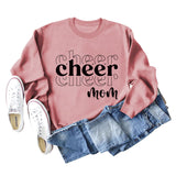 Cheer Mom Herbst und Winter Basis Schriftzug Lose Langarm Casual Oversize Pullover Weibliche