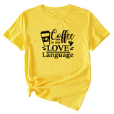 Letter Coffee Is My Love Casual Loose Short-sleeved T-shirt