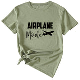 Fashion Women's Airplane Woman Casual Short Sleeves