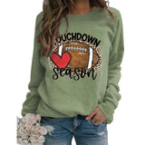 Simple pullover round neck shirt touchdown printed loose sweater foreign trade