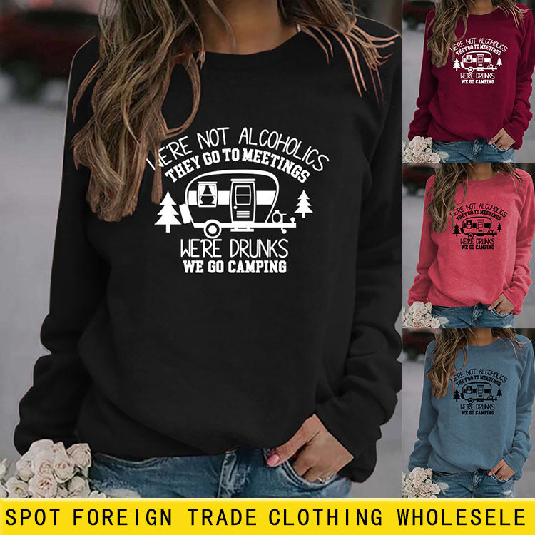 Women's Bottoming Long Sleeve Wholesale WE'RE NOT ALCOHOLICS Letter Sweater
