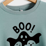 BOO Ghost Letter Printing Round Neck Autumn and Winter Bottoming Long Sleeve Plus Size Sweater