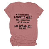 My Kids Accuse Me of Having Letters Round Neck Women's Short Sleeve Loose T-shirt