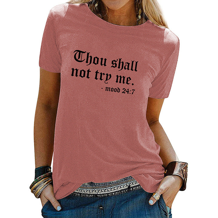 Tu Ne Me Trp Lettre T-shirt Décontracté Femme T-shirt À Manches Courtes Haut