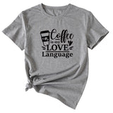 Letter Coffee Is My Love Casual Loose Short-sleeved T-shirt