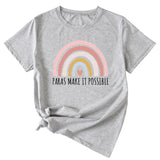 Paras Make It Popssible Summer Letter Fashion Short Sleeve Crewneck T-shirt