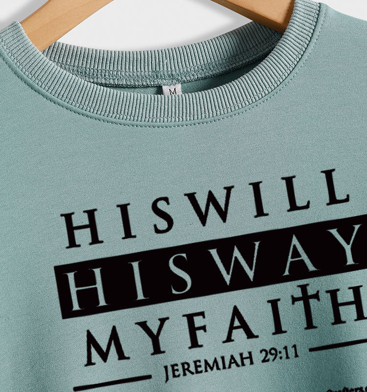 HISWILL lettres col rond femmes manches longues ample imprimé sweat