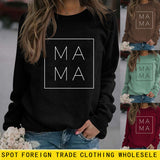 Mama Fashion Brief Druck Basis Herbst und Winter Langarm Plus Größe Pullover Mädchen