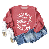 FOOTBALL IS MY FAVORITE Letters Autumn and Winter Loose Long-sleeved Sweater Women