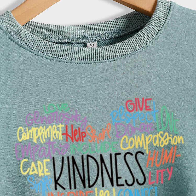 Amour générativité mode lettre ample à manches longues col rond pull fille