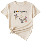 I Don't Give A Playful Graphic Print Woman Casual Crewneck Short Sleeve T-shirt