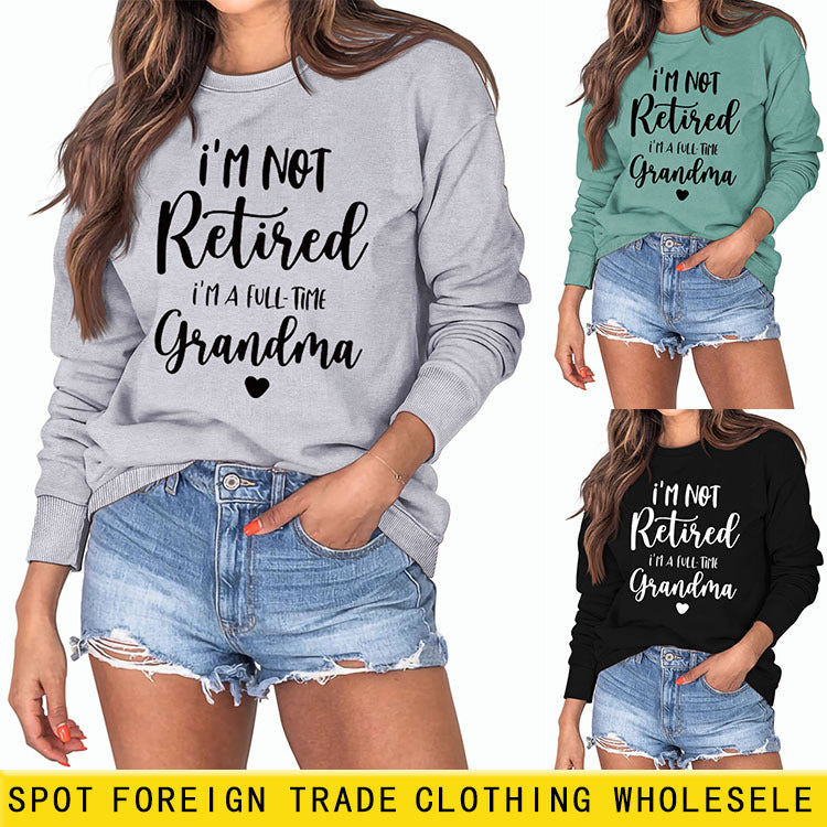 I'm Not Detained I'm Fashion Loose Letter Long Sleeve Sweater Girl