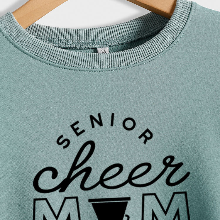 SENIOR CHEER MOM 2023 Lettre Col Rond Mode Automne Hiver Pull À Manches Longues