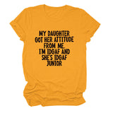 MY DAUGHTER GOT HER Crew Neck Women's T-Shirt Short Sleeve