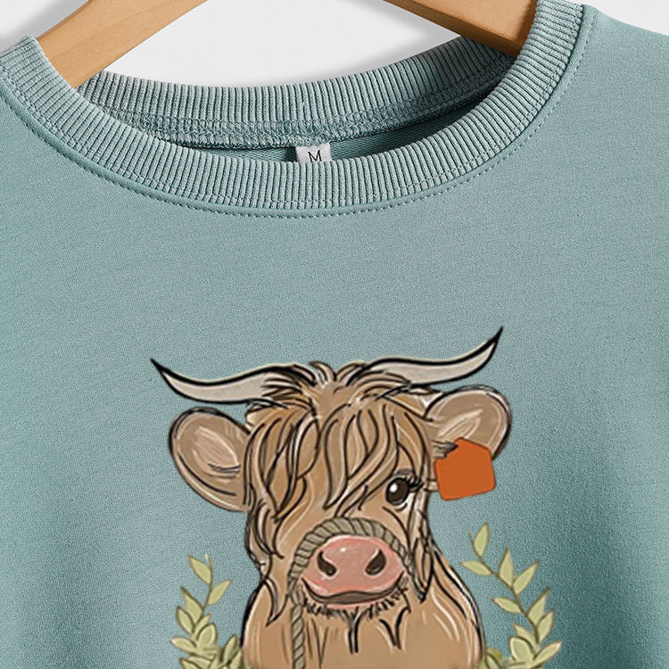 Pull ample à manches longues et col rond pour Halloween, citrouille de veau, grande taille