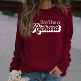 Don't Be A Richard Letter Lockerer Langarmpullover mit Herbst- und Winterboden