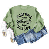 FOOTBALL IS MY FAVORITE Letters Autumn and Winter Loose Long-sleeved Sweater Women