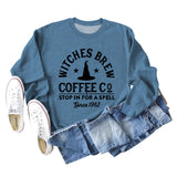 Cross Border Witches Brew Coffee Women's Wear Round Neck Loose Bottomed Long Sleeve Sweater