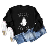 SPOOKY SEASON Ghost Letter Loose Plus Size Sweater Women's Long Sleeve Shirt