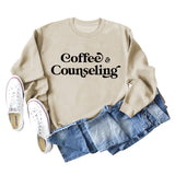 Coffee Counseling Fashion Letter Rundhals Herbst und Winter Langarm Pullover