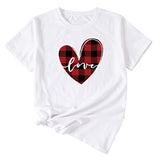 Fashion Plus Size Womens T-shirt Love Love Printed Short Sleeves