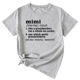 Womens English Letter Mimi Casual Round Neck Loose Short Sleeve Shirt