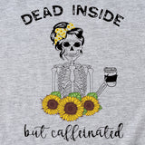 DEAD INSIDE Skull Pattern Summer Round Neck Short Sleeve T-shirt