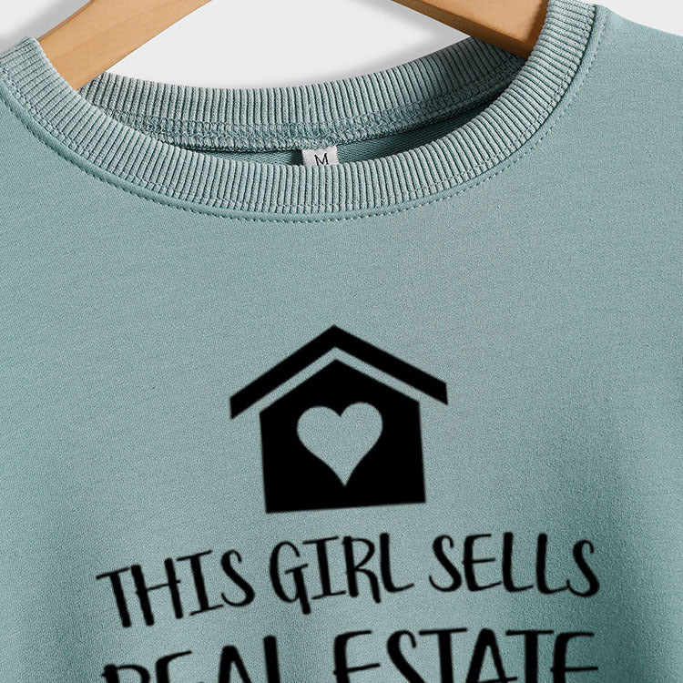 Cette fille vend des lettres de mode, pull d'amour ample à manches longues pour femmes