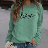 Love Baseball-Pullover mit Buchstabendruck, modischer Herbst- und Winterpullover mit langen Ärmeln und Rundhalsausschnitt (Damen)