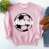 Round Neck Tops Long Sleeve Mama Print Loose Sweatshirt