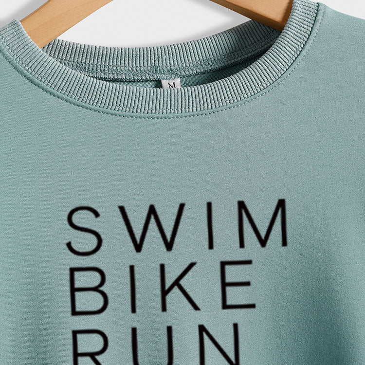 SWEAT-SHIRT AMPLE SWIM BIKE RUN TACOS LETTRES FEMME
