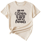 English Letters Work Made Us Womens New Casual Short Sleeves Shirt