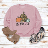 it's fall y'all pullover simple round neck top long sleeve printed loose sweater