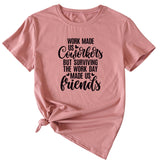 English Letters Work Made Us Womens New Casual Short Sleeves Shirt