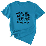 Letter Coffee Is My Love Casual Loose Short-sleeved T-shirt