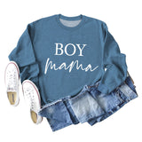 Boy Mama Letter Round Neck Fashion Loose Long Sleeve Women's Large Sweater