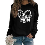 Football Mom Love Letter Printing Base Long Sleeve Ladies Sweater