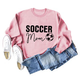 SOCCER MOM Fußball Brief Mode frauen Langarm Shirt Lose Pullover