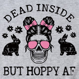 Women's Dead Inside Skull Pattern Summer Crewneck Short Sleeve T-shirt